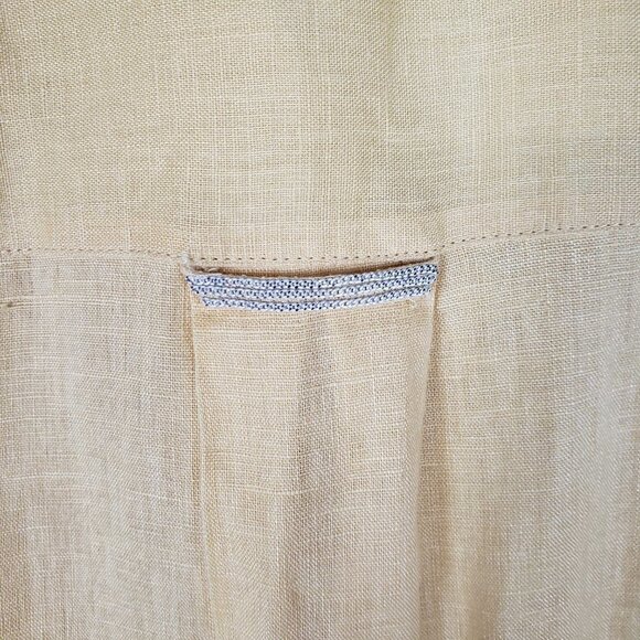 Lafayette 148 Sublime Justice Top Yellow Linen Button Up Boxy Shirt Size Large - Picture 8 of 8